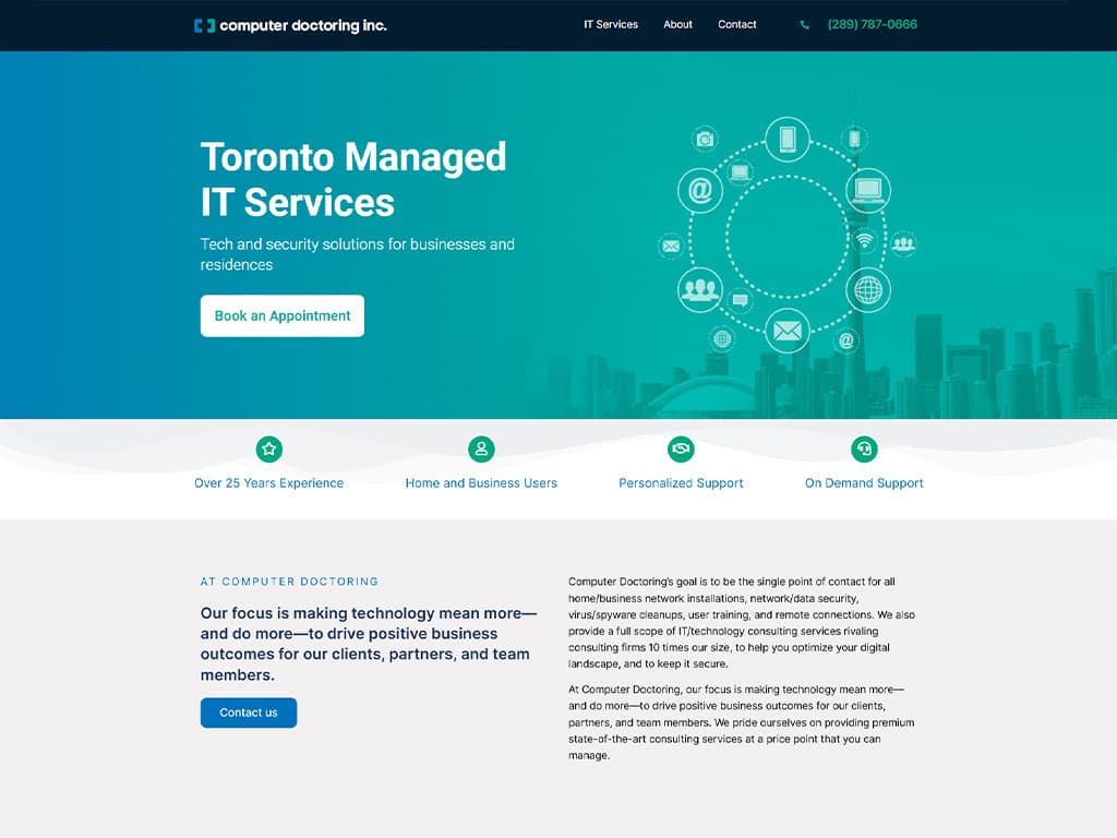 Screenshot of Computer Doctoring Inc Website