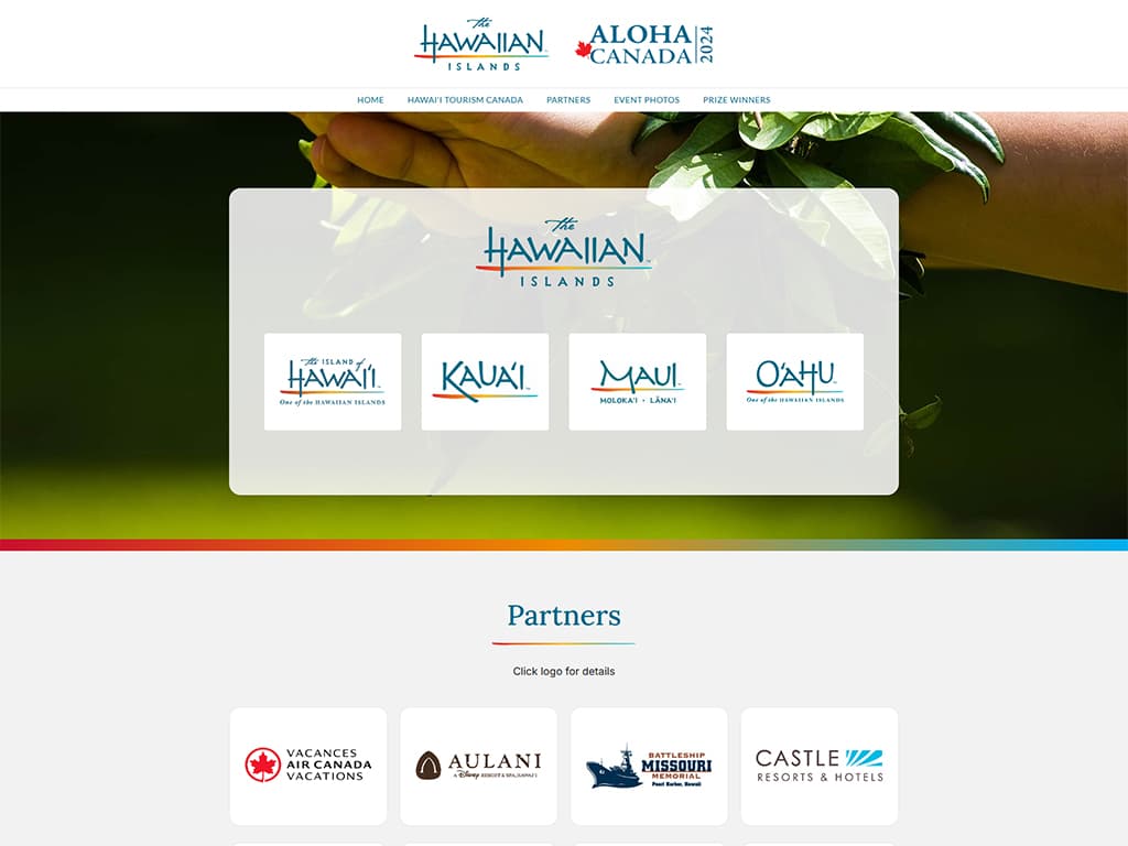Screenshot of Aloha Canada Website